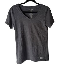 Coop Cycles Womens V Neck T Shirt Gray Organic Cotton Blend Medium
